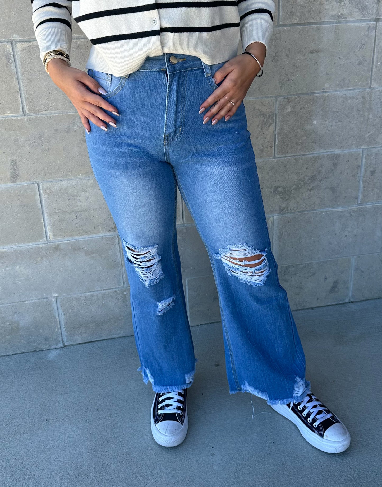 Violet Distressed Jeans